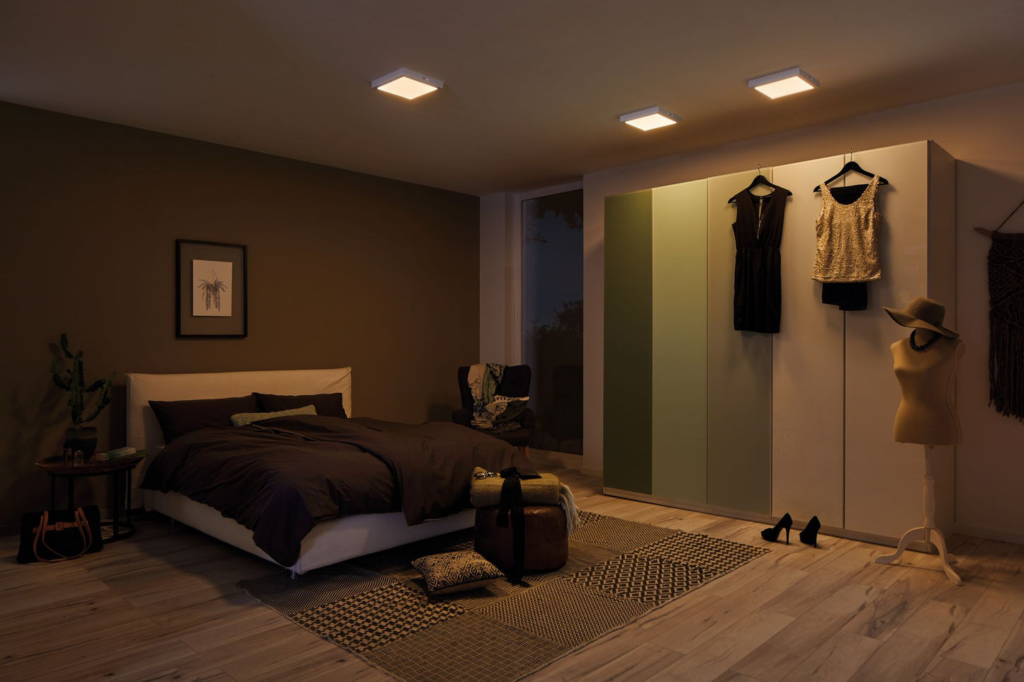 Paulmann WallCeiling Carpo LEDPanel WarmDim 400mm 21W Chrom m 230V Metall