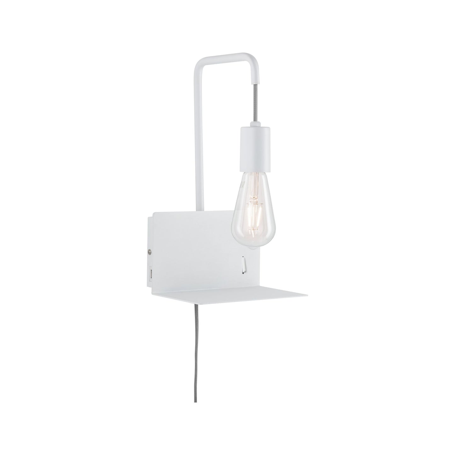 Paulmann Wandleuchte mit Ablage Calvani E27 max. 40W Weiß, Metall