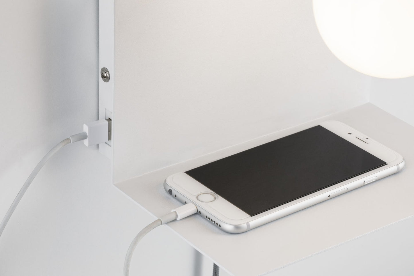Paulmann Wandleuchte mit Ablage Calvani E27 max. 40W Weiß, Metall