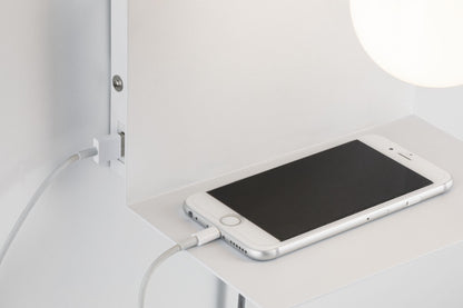 Paulmann Wandleuchte mit Ablage Calvani E27 max. 40W Weiß, Metall