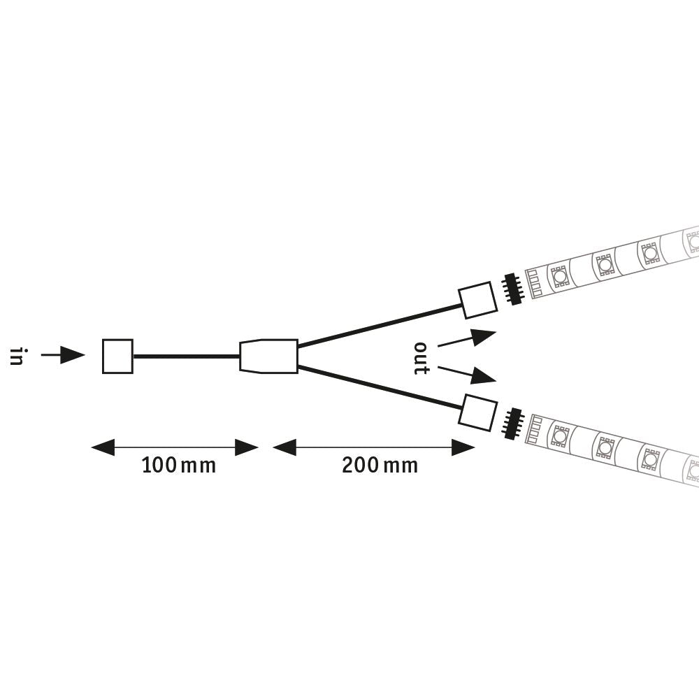 Paulmann MaxLED Y-Splitter 1 zu 2 Verteilung 30 cm Kunststoff Weiß