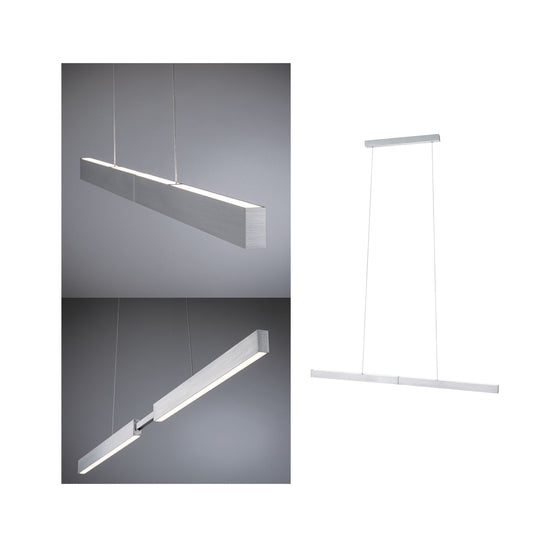 Paulmann Smart Home Zigbee LED Pendelleuchte Aptare incl. Fernbedienung Gent 18W Dimmbar Alu gebürstet Metall