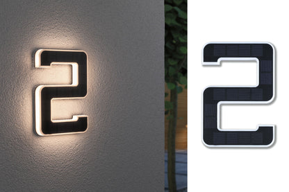 Paulmann Outdoor Solar Hausnummer 2 3000K IP44 Akku wechselbar