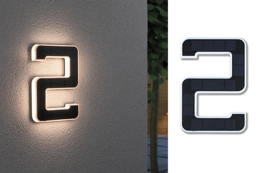 Paulmann Outdoor Solar Hausnummer 2 3000K IP44 Akku wechselbar