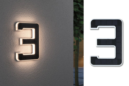 Paulmann Outdoor Solar Hausnummer 3 3000K IP44 Akku wechselbar