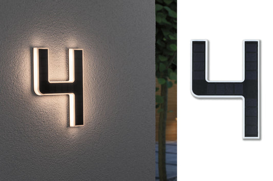 Paulmann Outdoor Solar Hausnummer 4 3000K IP44 Akku wechselbar