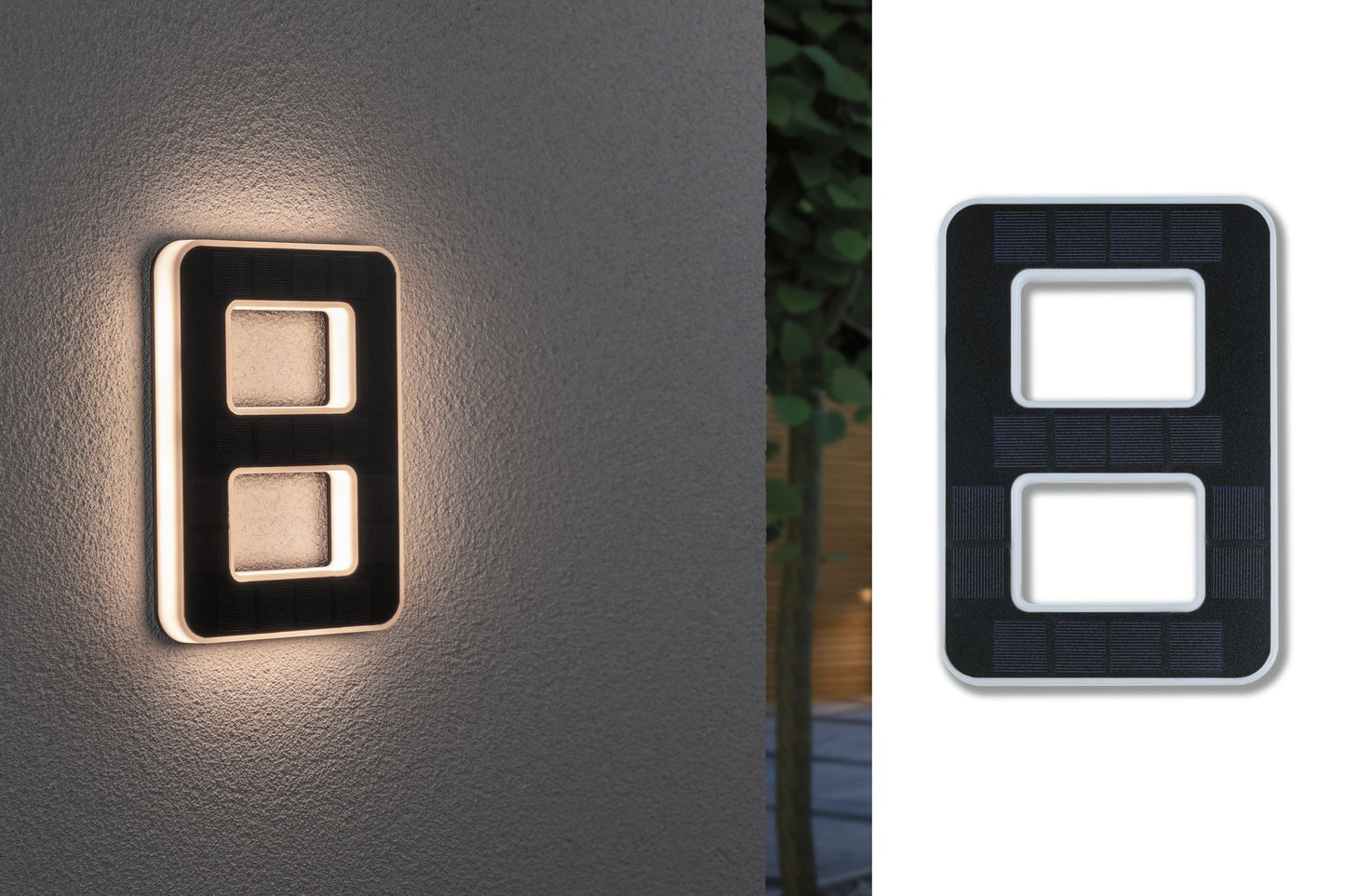Paulmann Outdoor Solar Hausnummer 8 3000K IP44 Akku wechselbar