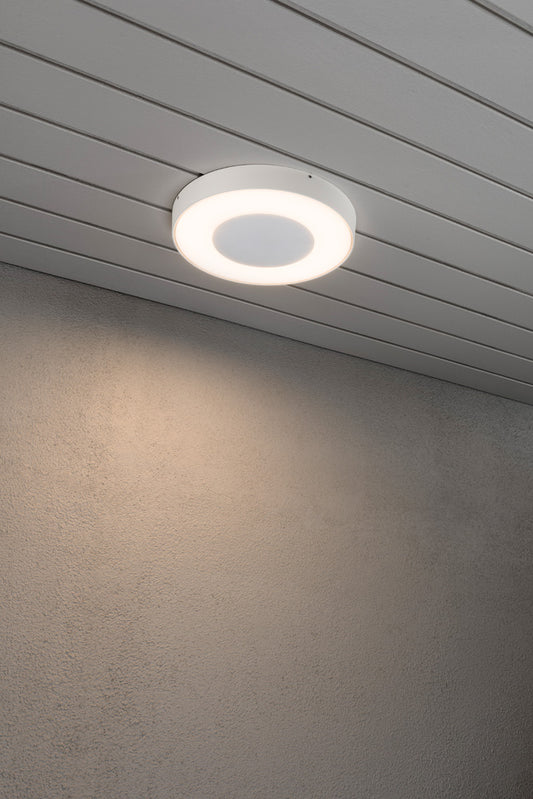 Konstsmide Carrara Wandleuchte weiss rund