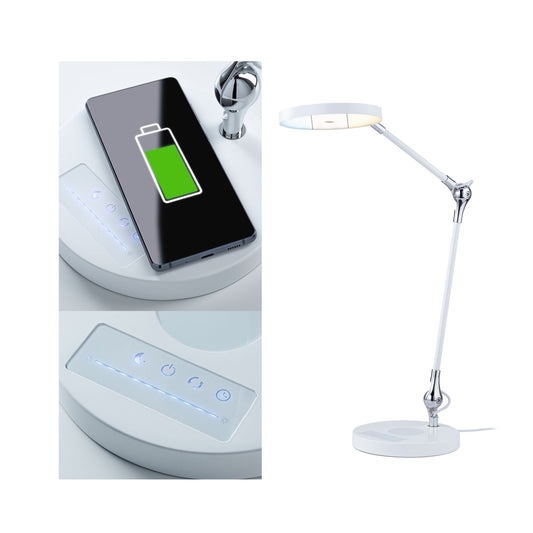 Paulmann LED Schreibtischleuchte Numis QI White Switch 1000lm 11W Weiß