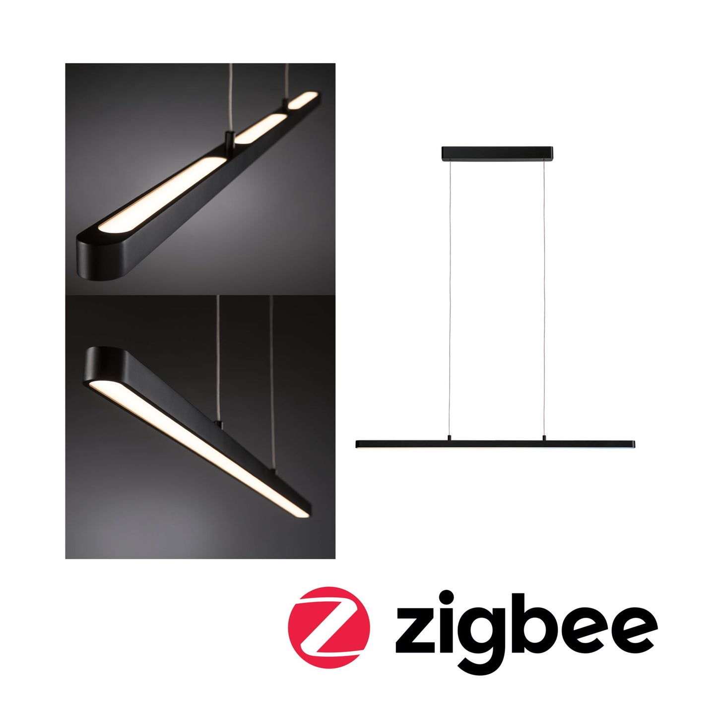 Paulmann LED Pendelleuchte Lento Smart Home Zigbee 3.0    Tunable White 2100lm 41,5W Schwarz matt dimmbar