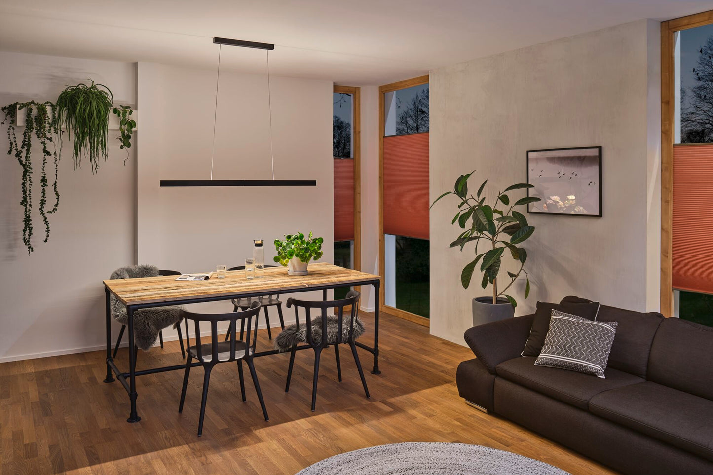 Paulmann LED Pendelleuchte Smart Home Zigbee Aptare   2700K 2.050lm / 2.050lm 2x18 / 1x18W Schwarz dimmbar Metall