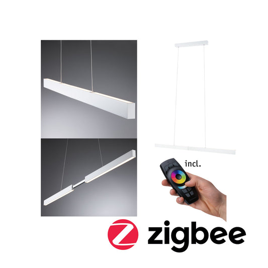 Paulmann LED Pendelleuchte Smart Home Zigbee Aptare   2700K 2.050lm / 2.050lm 2x18 / 1x18W Weiß matt dimmbar Metall