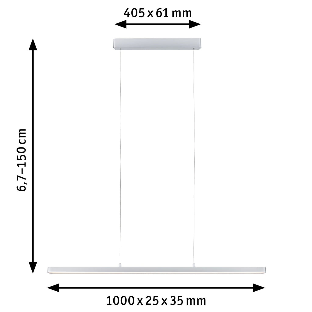 Paulmann LED Pendelleuchte Lento 2700K 3495lm 42W Chrom matt höhenverstellbar