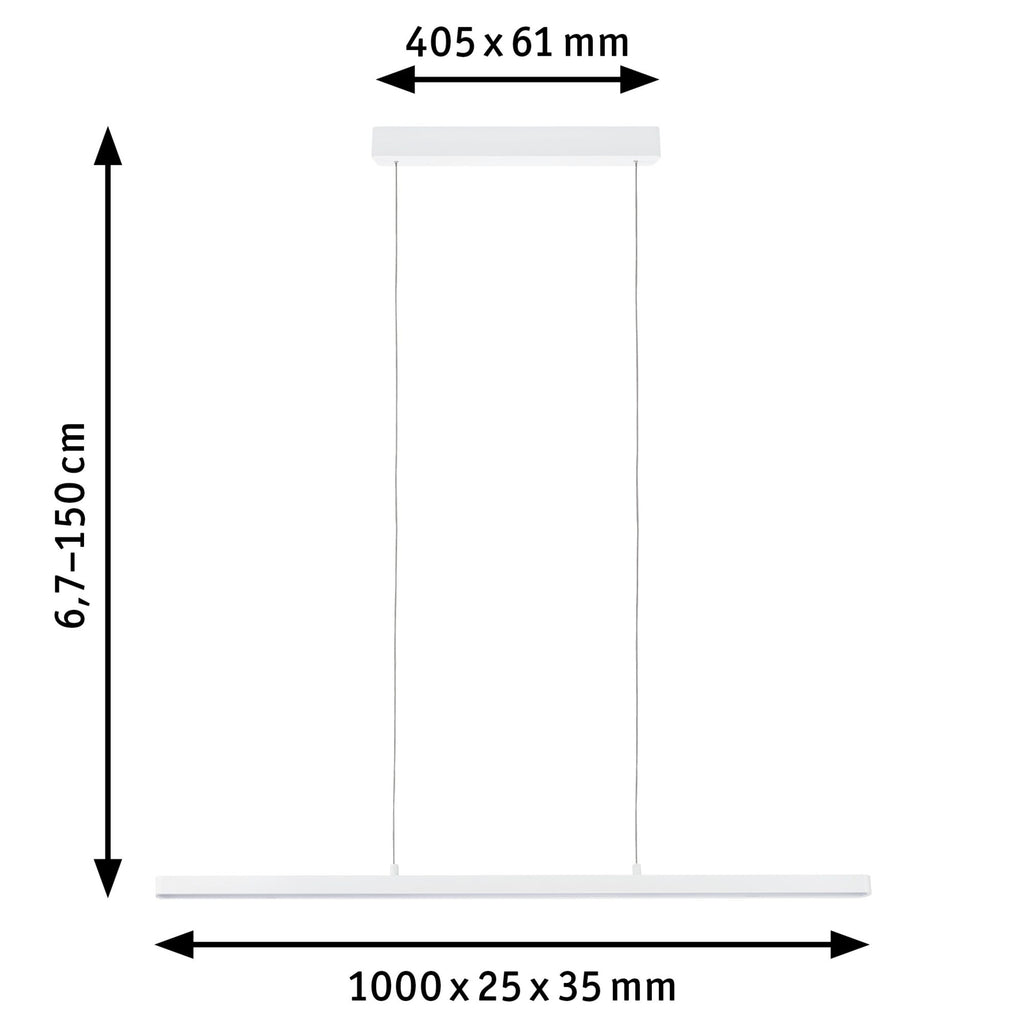 Paulmann LED Pendelleuchte Lento 2700K 3495lm 42W Weiß höhenverstellbar