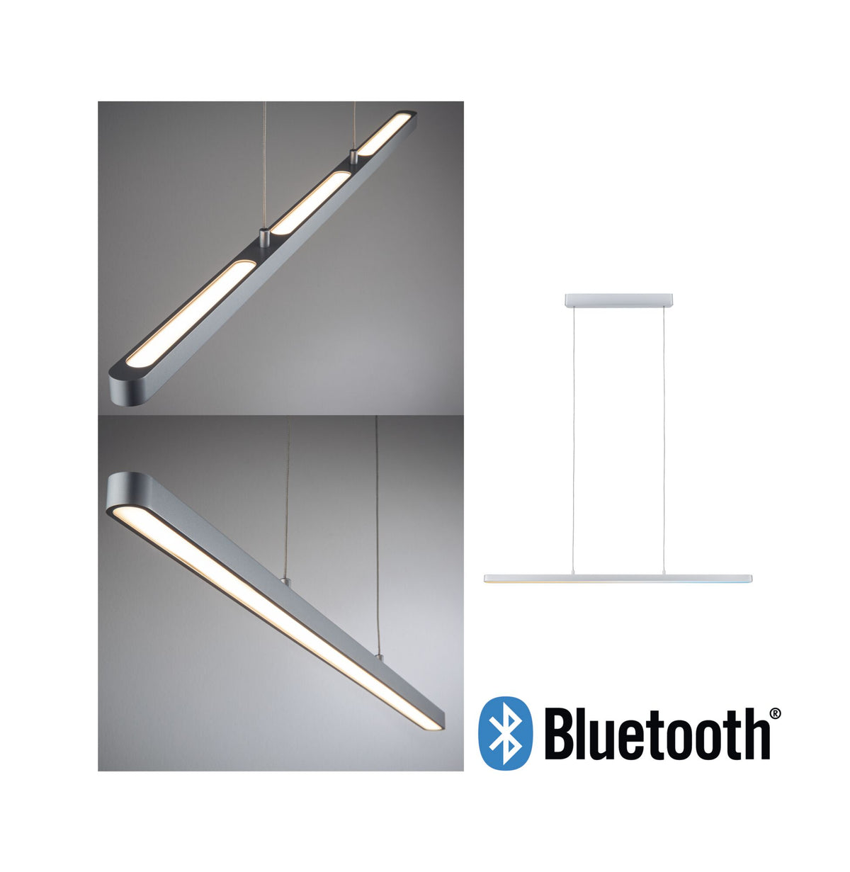 Paulmann LED Pendelleuchte Lento Smart Home Bluetooth Tunable White 3570lm 43W Chrom matt dimmbar höhenverstellbar