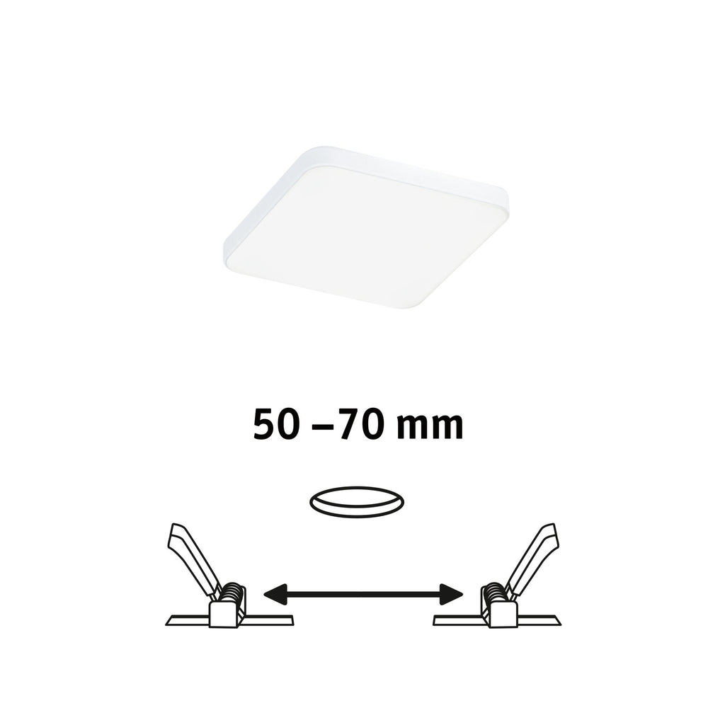 Paulmann VariFit LED Einbaupanel Veluna Edge IP44 eckig 90x90mm 500lm 4000K Weiß
