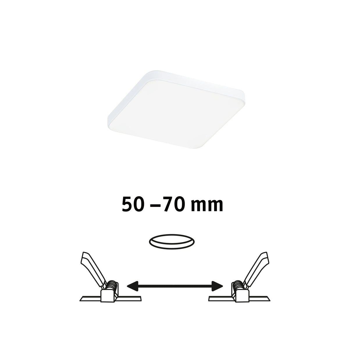 Paulmann VariFit LED Einbaupanel Veluna Edge IP44 eckig 90x90mm 500lm 4000K Weiß
