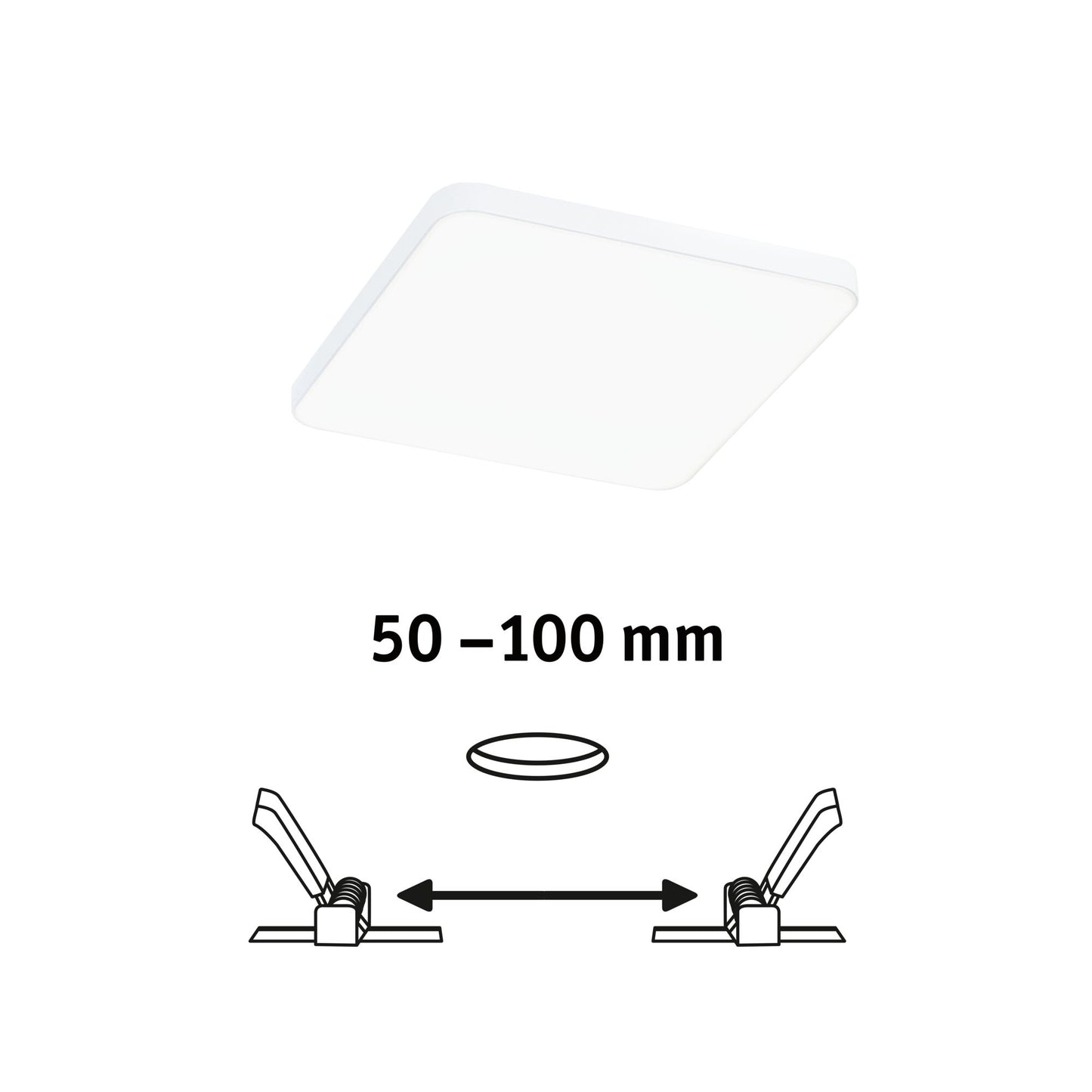 Paulmann VariFit LED Einbaupanel Veluna Edge IP44 eckig 120x120mm 650lm 4000K Weiß