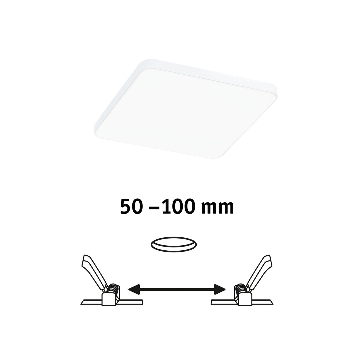 Paulmann VariFit LED Einbaupanel Veluna Edge IP44 eckig 120x120mm 650lm 4000K Weiß