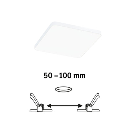 Paulmann VariFit LED Einbaupanel Veluna Edge IP44 eckig 120x120mm 650lm 4000K Weiß