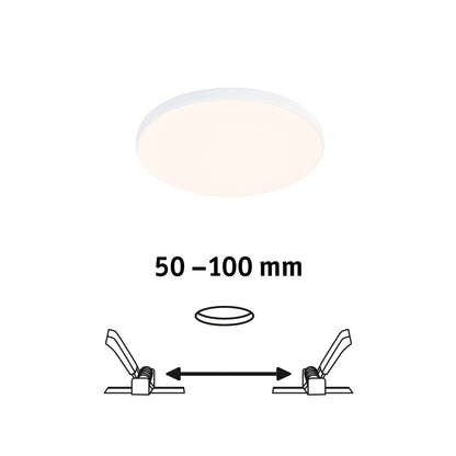 Paulmann VariFit LED Einbaupanel Veluna Edge IP44 rund 120mm 650lm 3000K Weiß