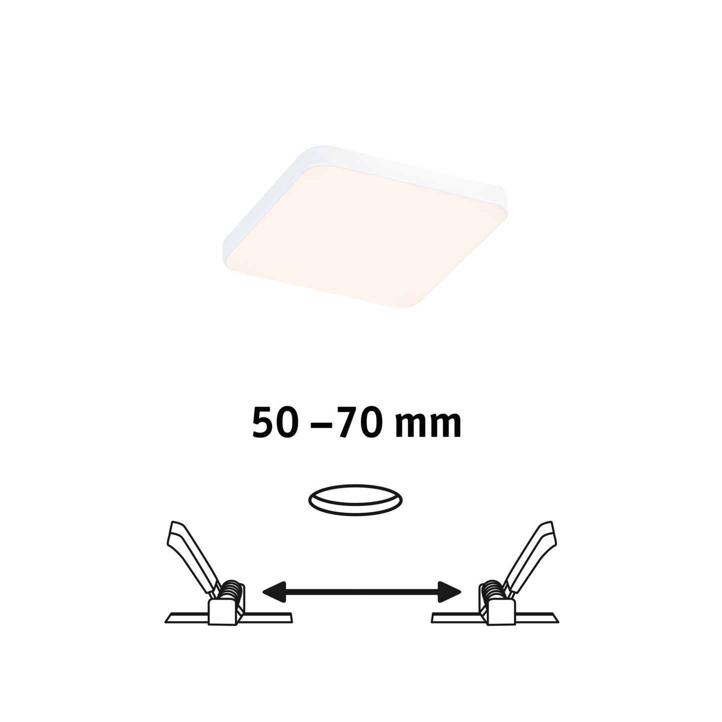 Paulmann VariFit LED Einbaupanel Veluna Edge IP44 eckig 90x90mm 450lm 3000K Weiß