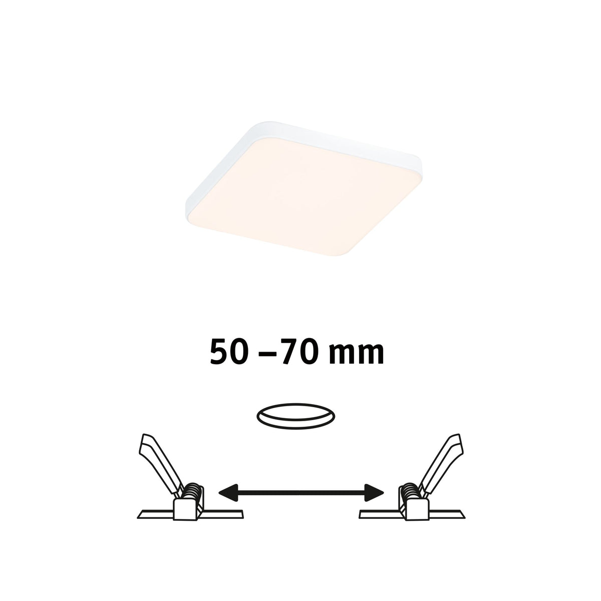 Paulmann VariFit LED Einbaupanel Veluna Edge IP44 eckig 90x90mm 450lm 3000K Weiß