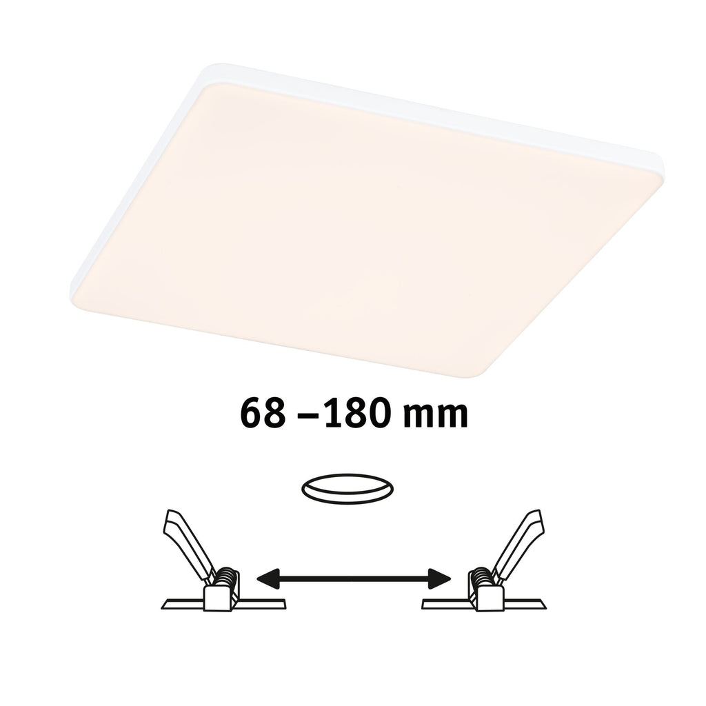 Paulmann VariFit LED Einbaupanel Veluna Edge IP44 eckig 200x200mm 1500lm 3000K Weiß dimmbar