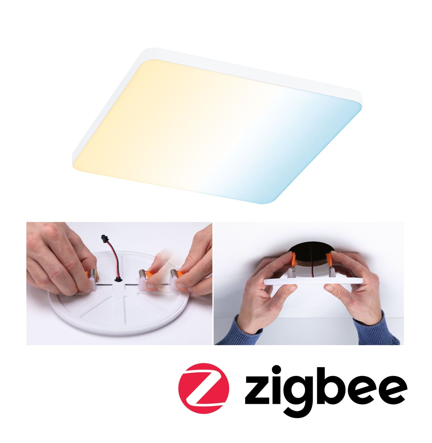Paulmann VariFit LED Einbaupanel Veluna Edge IP44 eckig 160x160mm 1000lm Tunable White Weiß dimmbar