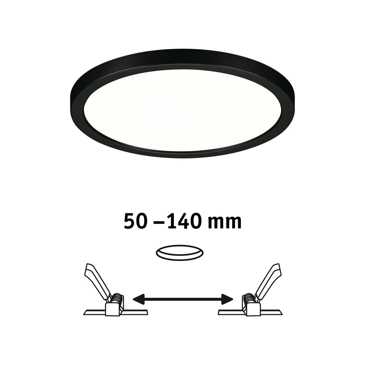 Paulmann VariFit LED Einbaupanel Areo IP44 rund 175mm 4000K Schwarz