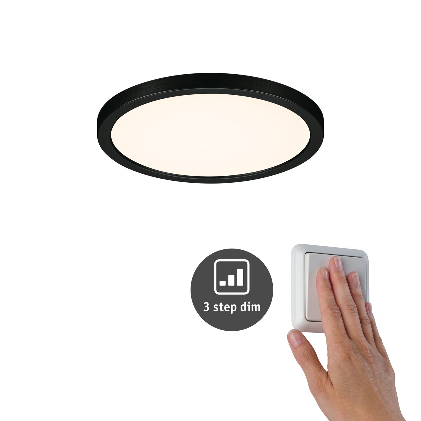 Paulmann VariFit LED Einbaupanel Areo IP44 rund 175mm 3000K Schwarz dimmbar