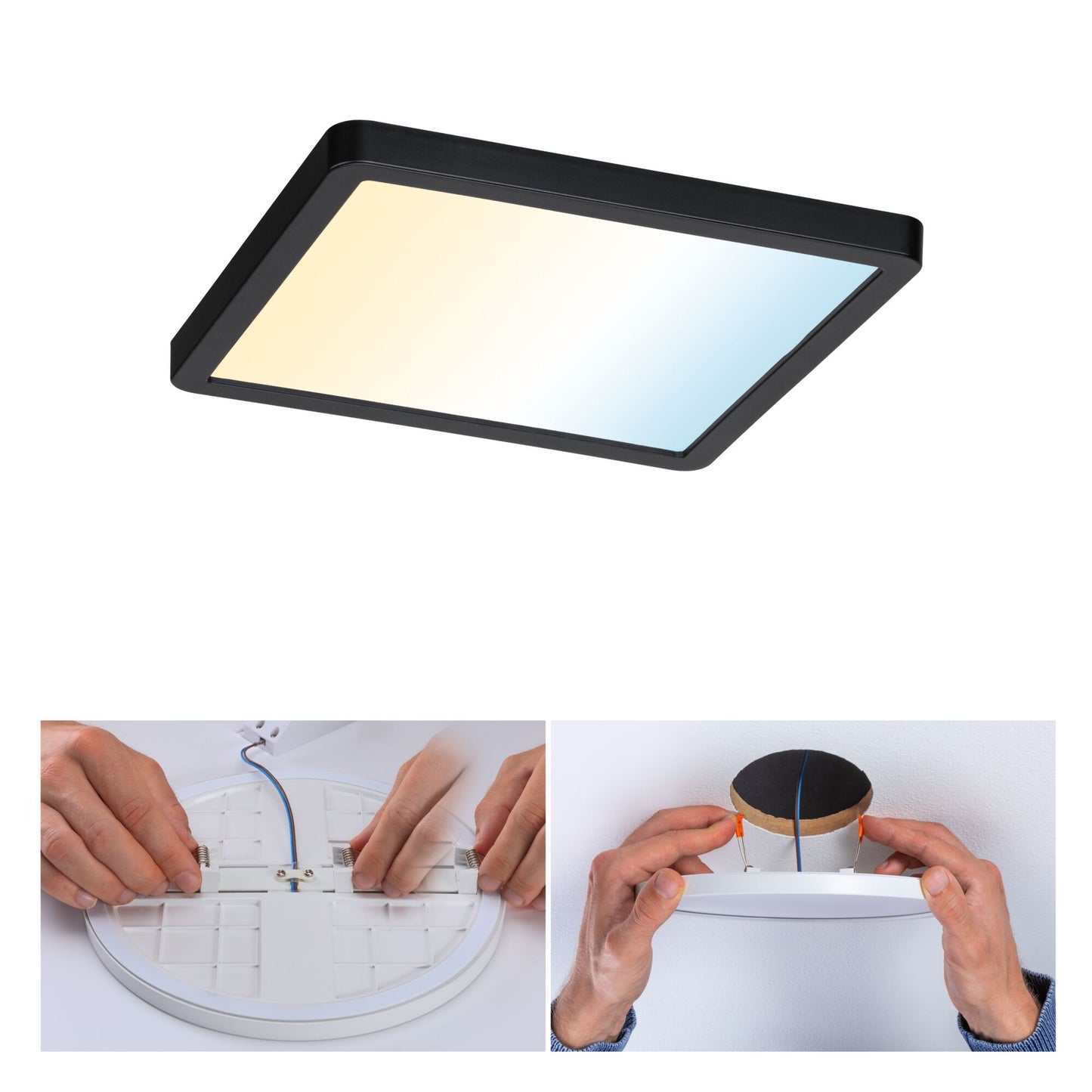 Paulmann VariFit LED Einbaupanel Areo Smart Home Zigbee  IP44 eckig 175x175mm Tunable White Schwarz dimmbar