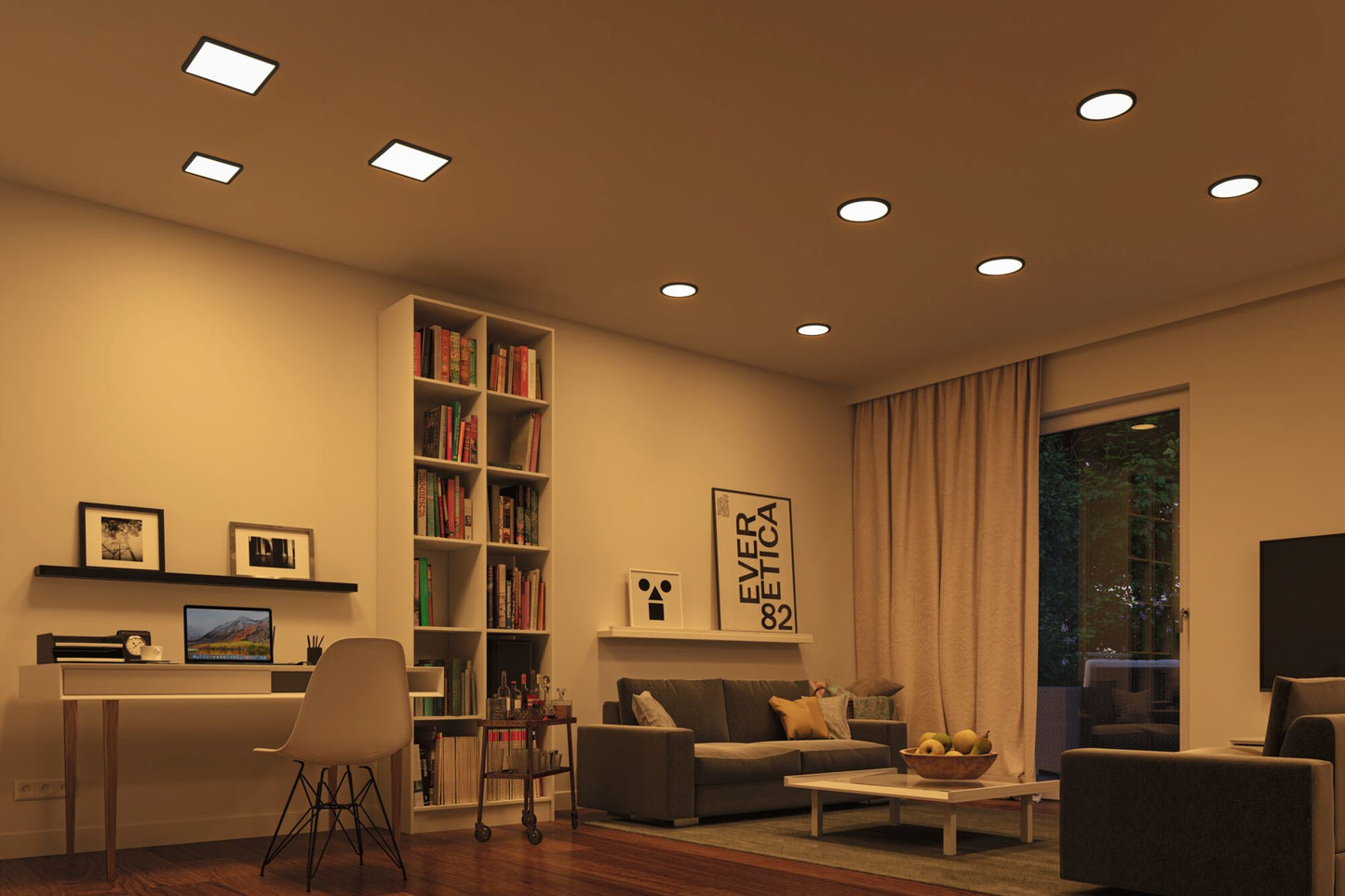 Paulmann VariFit LED Einbaupanel Areo Smart Home Zigbee  IP44 eckig 230x230mm Tunable White Schwarz dimmbar
