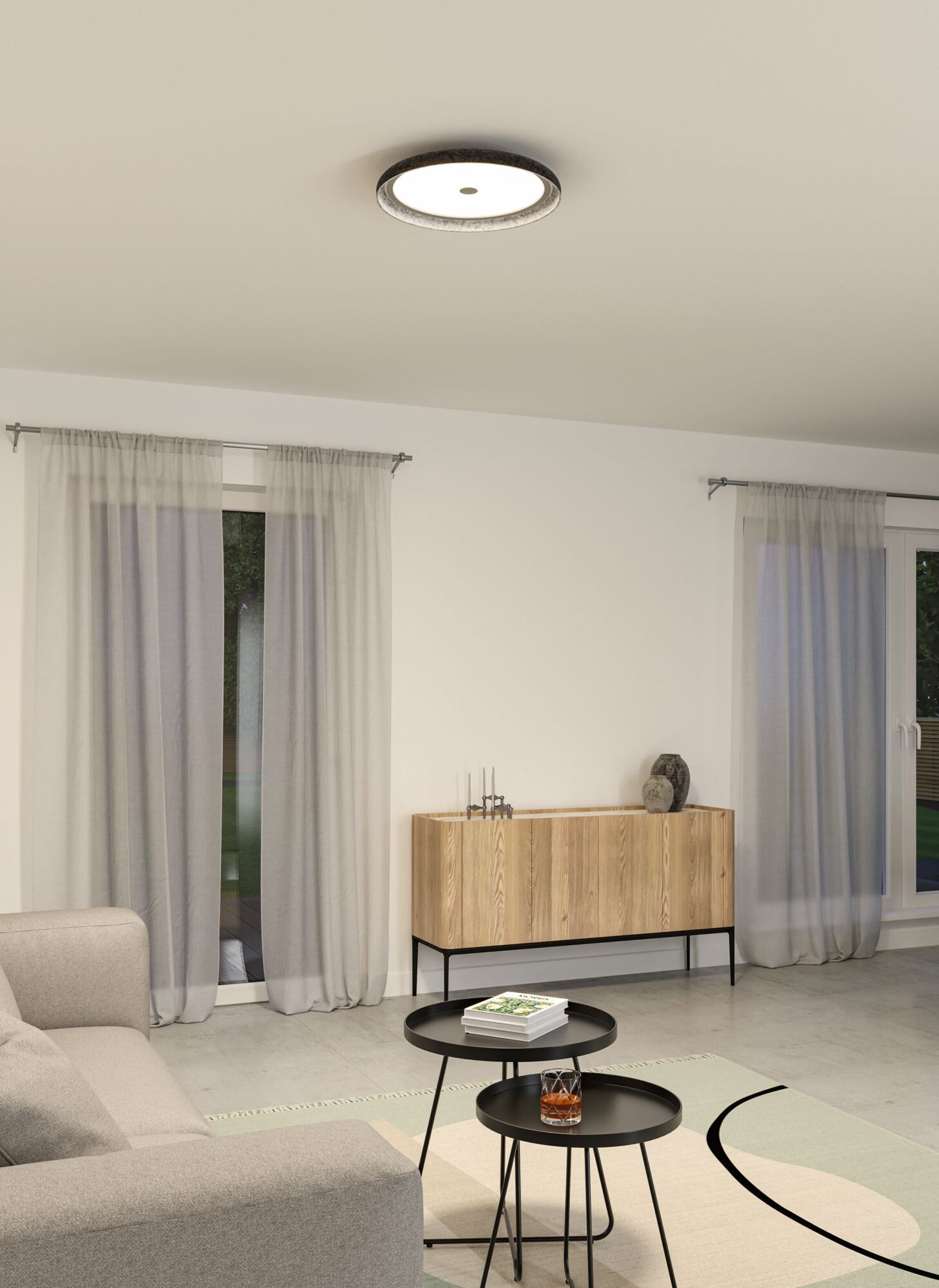Paulmann LED Deckenleuchte Zarina 3-Step-Dim    2700K 3400lm 34W Anthrazit dimmbar