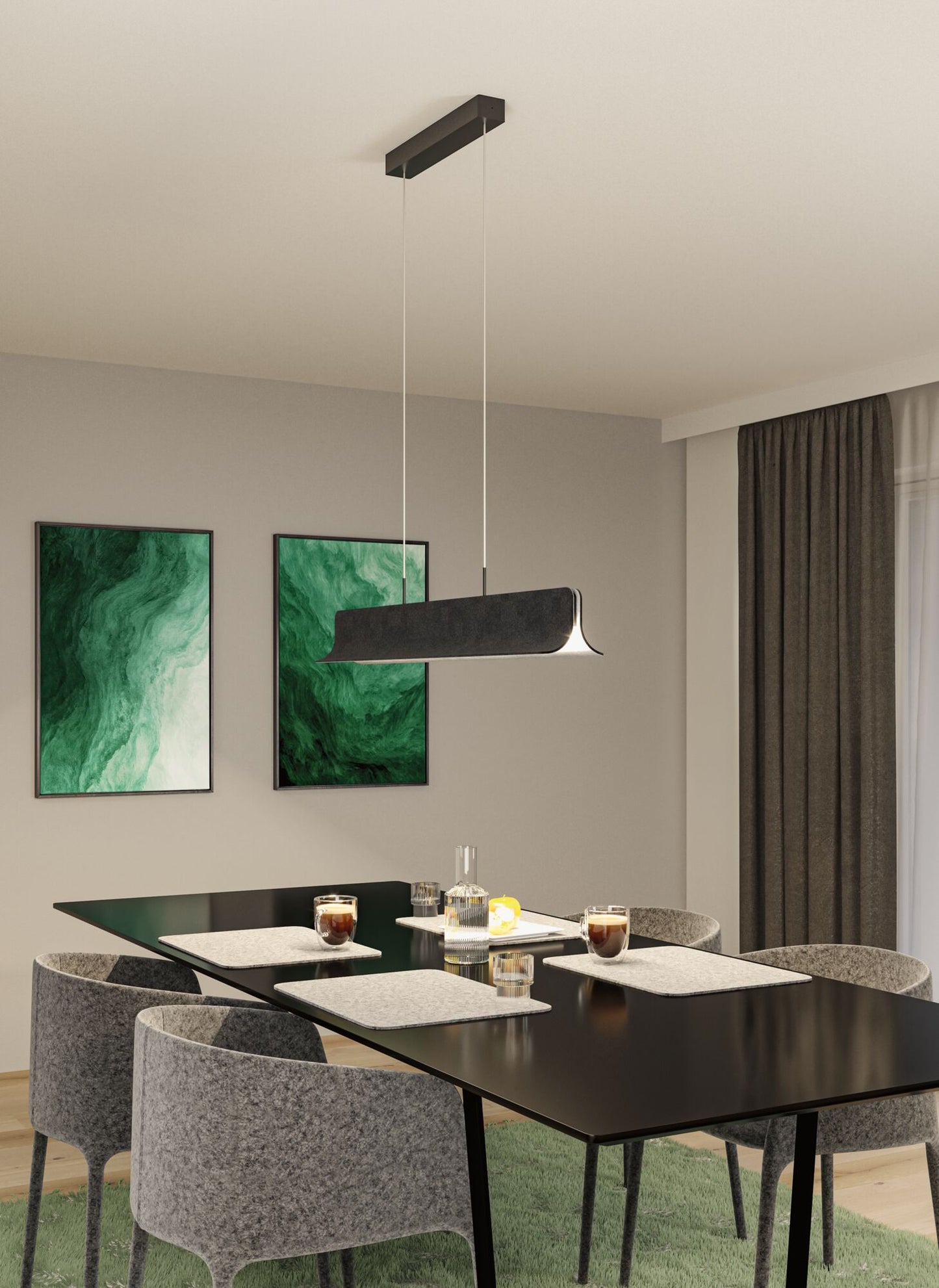 Paulmann LED Pendelleuchte Noyan 3-Step-Dim   2x24W Anthrazit