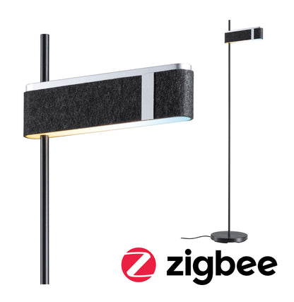 Paulmann LED Stehleuchte Jagun Smart Home Zigbee 3.0   Tunable White 1250lm 19,5W Anthrazit Filz#Kunststoff#Metall