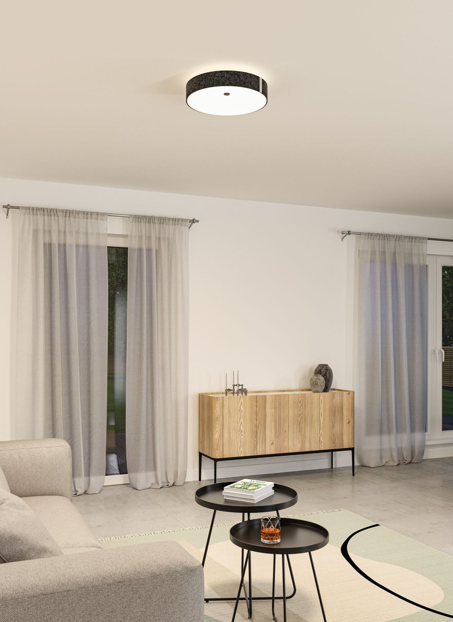 Paulmann LED Deckenleuchte Malika Smart Home Zigbee 3.0    Tunable White 2500lm 230V 26W dimmbar Anthrazit