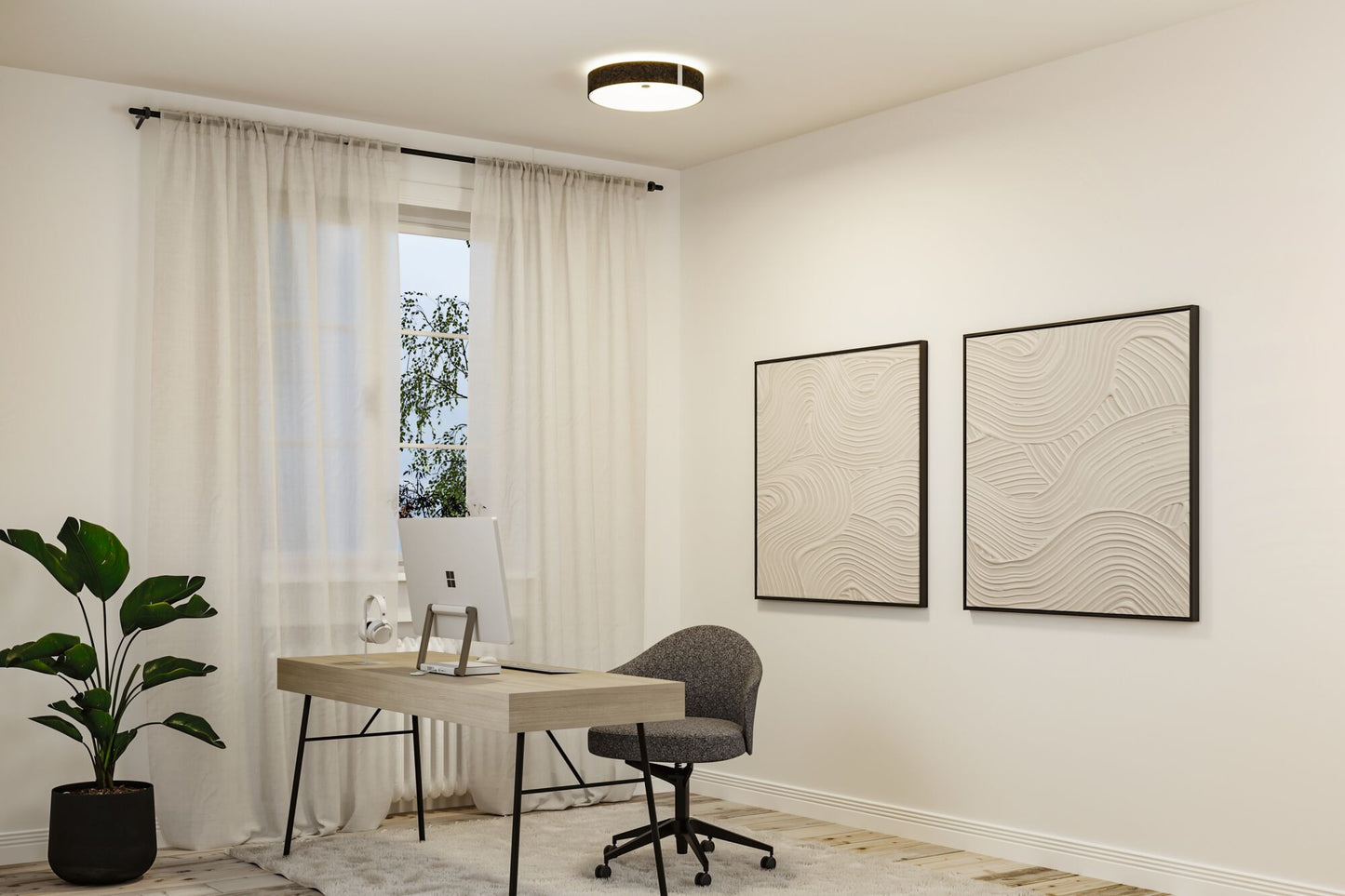 Paulmann LED Deckenleuchte Malika Smart Home Zigbee 3.0    Tunable White 2500lm 230V 26W dimmbar Anthrazit