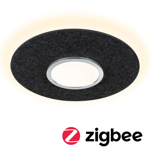Paulmann LED Deckenleuchte Tulga Smart Home Zigbee 3.0    Tunable White 2000lm / 850lm 19W / 9W Anthrazit dimmbar