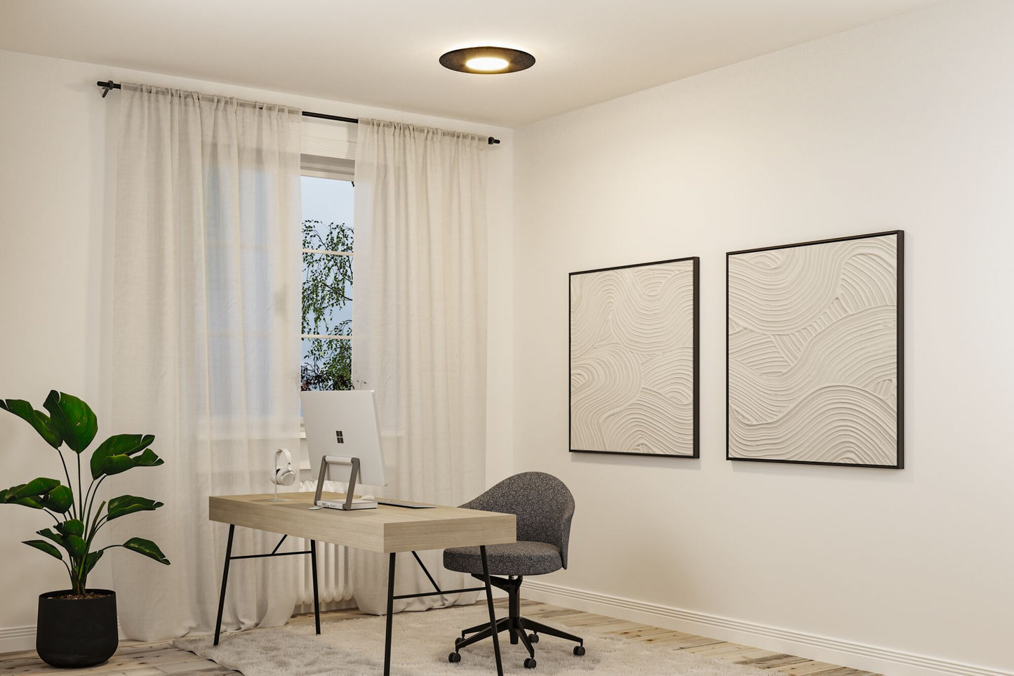Paulmann LED Deckenleuchte Tulga Smart Home Zigbee 3.0    Tunable White 2000lm / 850lm 19W / 9W Anthrazit dimmbar
