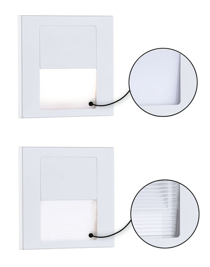 Paulmann LED Wandeinbauleuchte Tsaro eckig 80x36mm   1W 80lm 230V  2700K Weiß matt