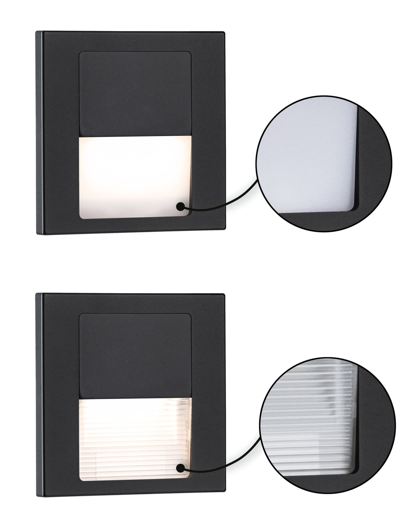 Paulmann LED Wandeinbauleuchte Tsaro eckig 80x36mm   1W 80lm 230V  2700K Schwarz matt