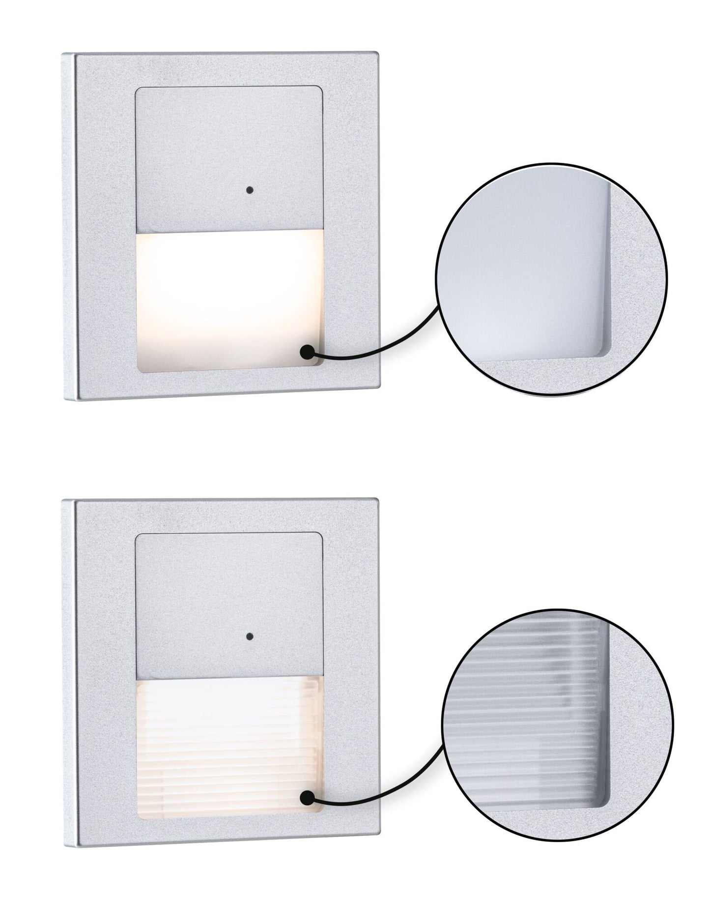 Paulmann LED Wandeinbauleuchte Tsaro eckig 80x36mm   1W 80lm 230V  2700K Chrom matt