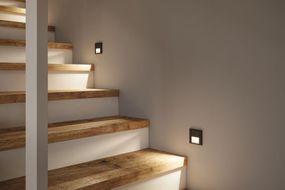 Paulmann LED Wandeinbauleuchte Tsaro eckig 80x36mm   1W 80lm 230V  2700K Schwarz matt