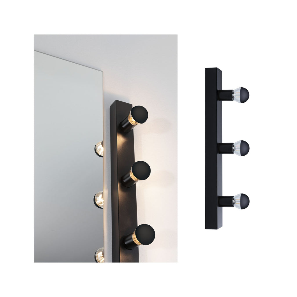 Paulmann Spiegelleuchte Regula II IP44 E14   230V max. 3x40W dimmbar Schwarz