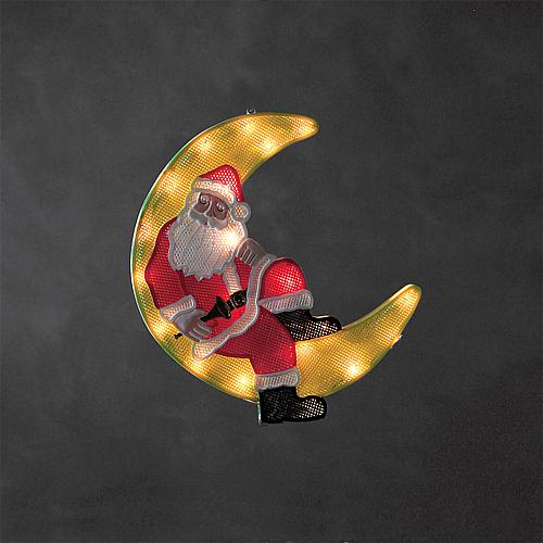 LED Fensterbild Weihnachtsmann im Mond 20 ww LED 2860-010