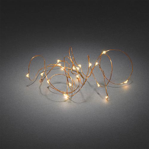 Micro LED Lichterkette 40 bernsteinf. LED 1461-860kupferfarbener Draht