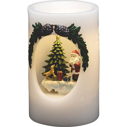 KONSTSMIDE LED Echtwachskerze Weihnachtsmann m.Hund 1891-100