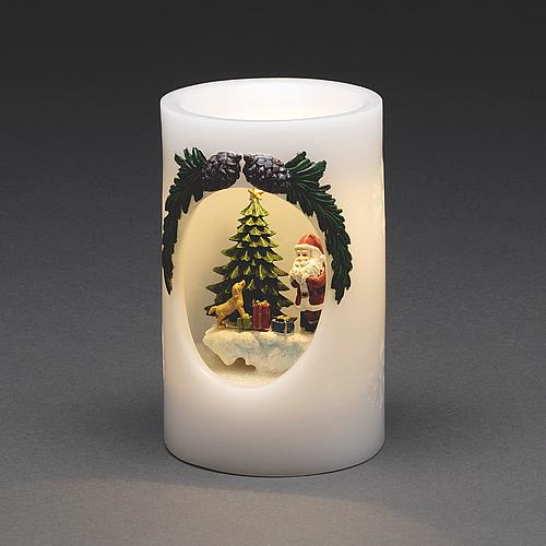 KONSTSMIDE LED Echtwachskerze Weihnachtsmann m.Hund 1891-100