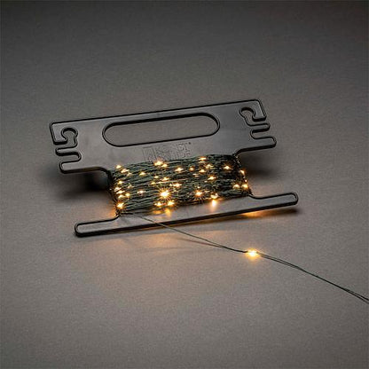 LED Tropfenlichterkette 100 flg bernsteinfarben mit Aufroller 6460-830